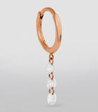 Persée rose gold diamond hoop earring, imported from the UK