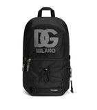Dolce&Gabbana Kids mesh logo backpack in blue and black, UK version
