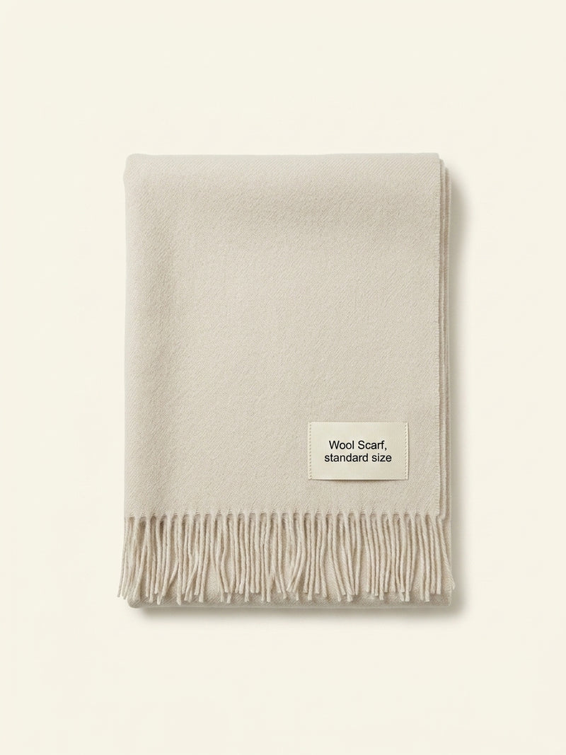 Mulberry large merino wool scarf in camel (British brand)