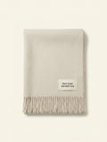 Mulberry large merino wool scarf in camel (British brand)