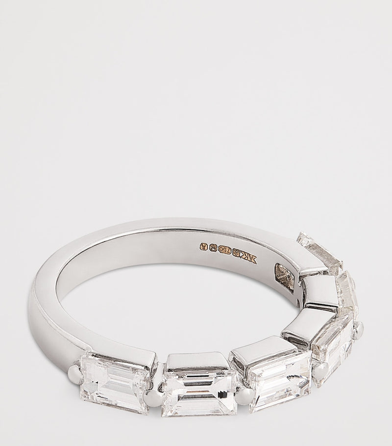 Anita Ko white gold diamond baguette floating ring, imported from the UK
