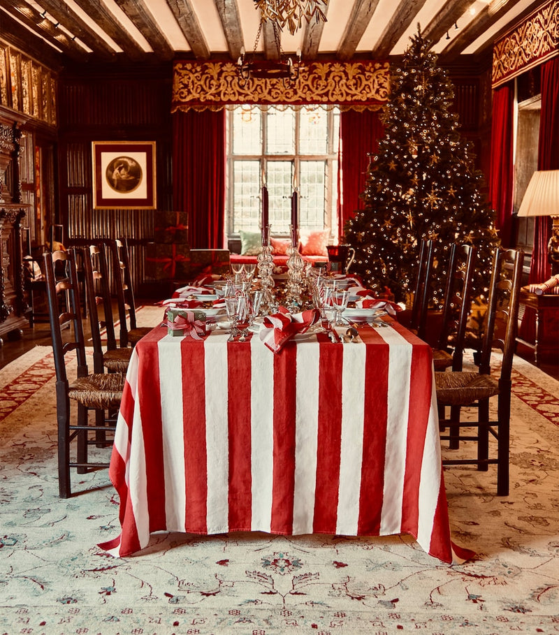 Summerill & Bishop linen stripe tablecloth 165cm x 380cm (British brand)