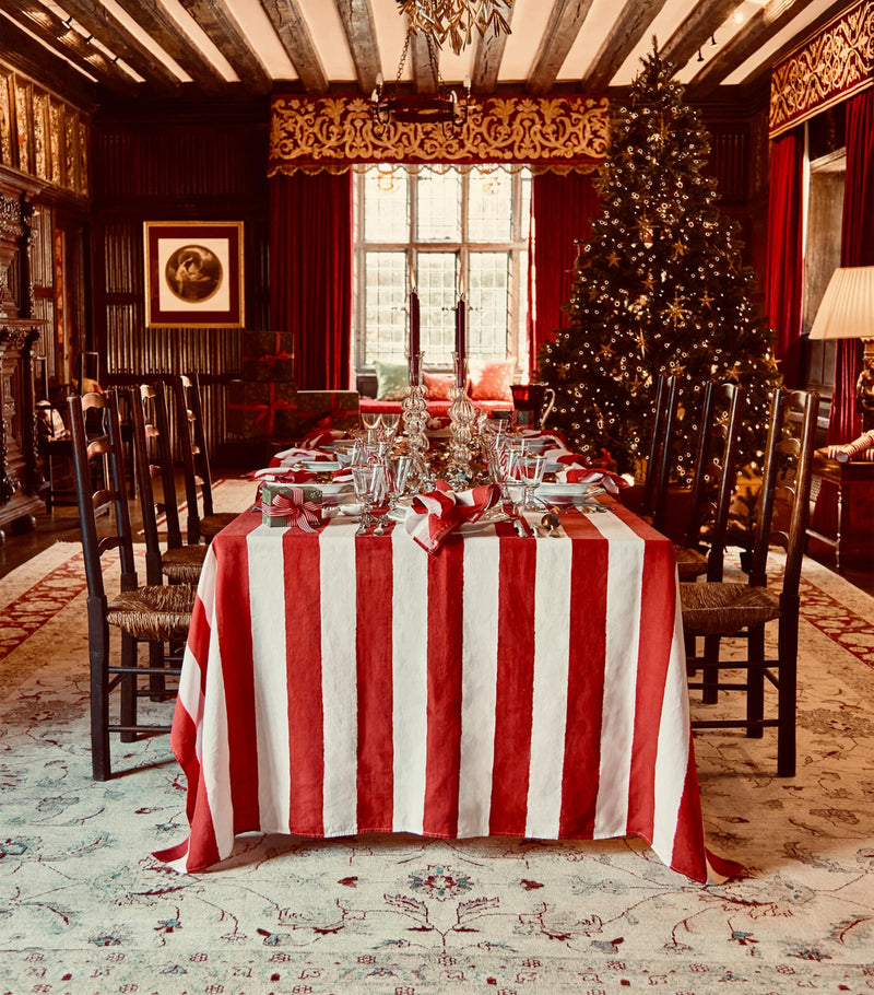Summerill & Bishop linen stripe tablecloth 165cm x 380cm (British brand)