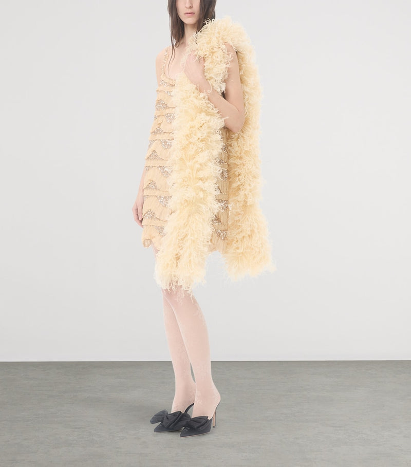 Valentino Garavani feather scarf with ostrich and turkey feathers, UK version