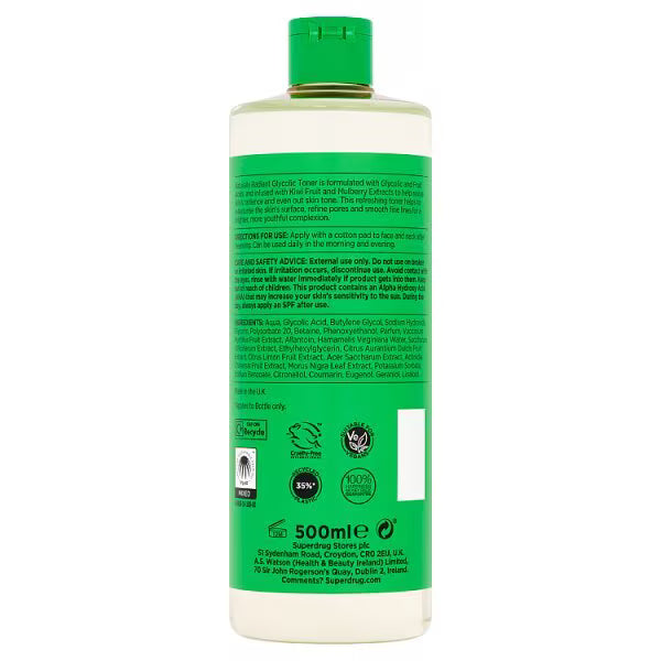 Glycolic Toner 500ml naturally radiant formula imported from the UK