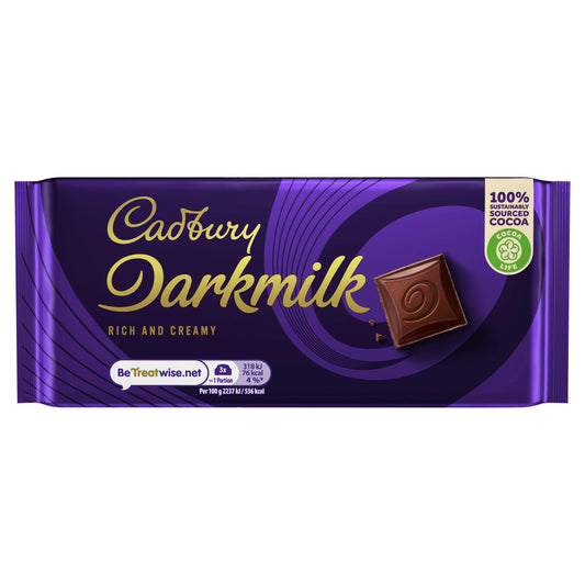 Cadbury Darkmilk Chocolate Bar 90g Block chocolate bars Sainsburys   