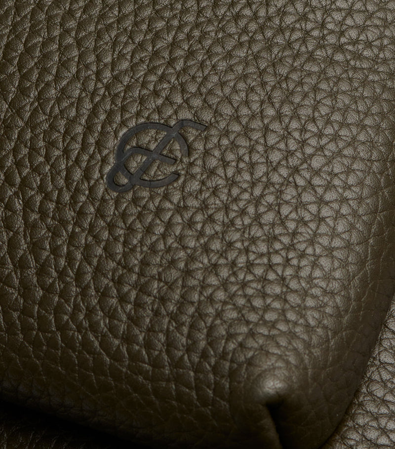 Carl Friedrik Ayrton grained leather backpack (British brand)