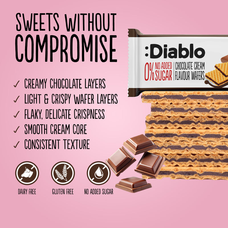 Diablo wafer thins chocolate cream flavour 150g, UK version