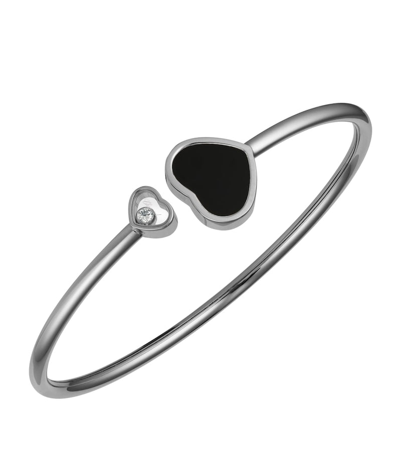 Chopard white gold Happy Hearts bangle onyx diamond (British brand)