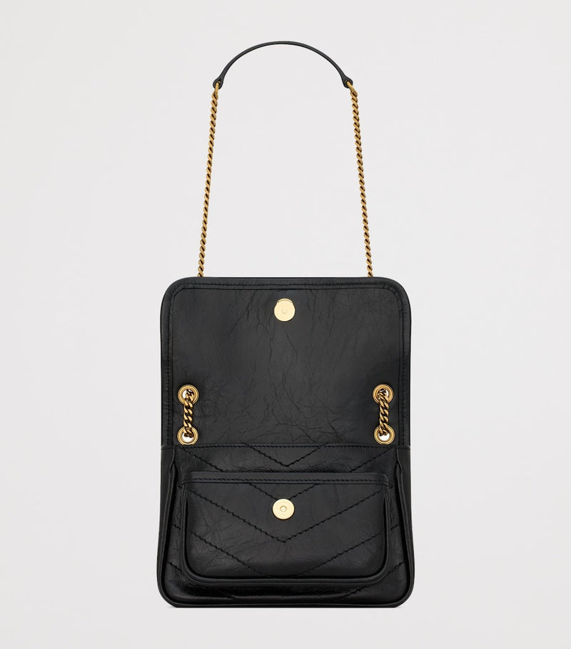 Saint Laurent Mini Niki shoulder bag with YSL monogram, imported from the UK
