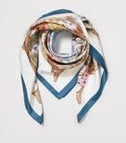 Aspinal of London silk scarf Edwardian Garden design, imported from the UK