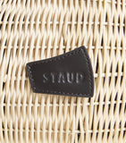 STAUD wicker Cleo fish handbag, imported from the UK