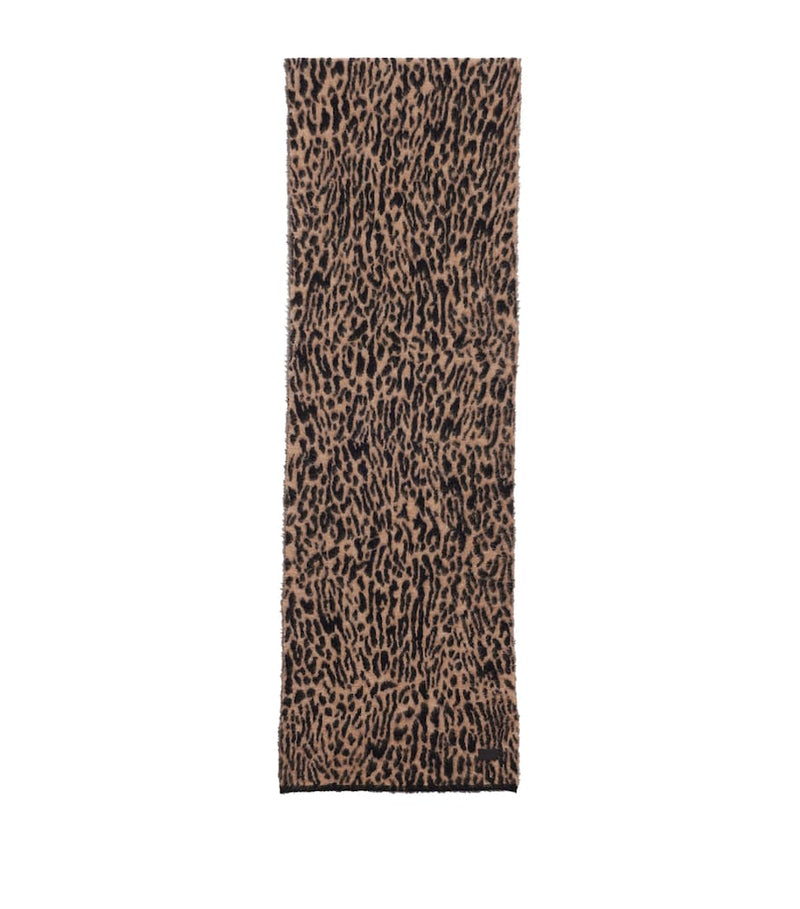 Saint Laurent leopard mohair wool scarf 40x240cm, imported from the UK