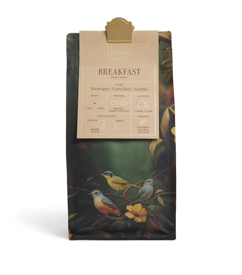 Harrods Breakfast Blend coffee beans 250g, imported from the UK