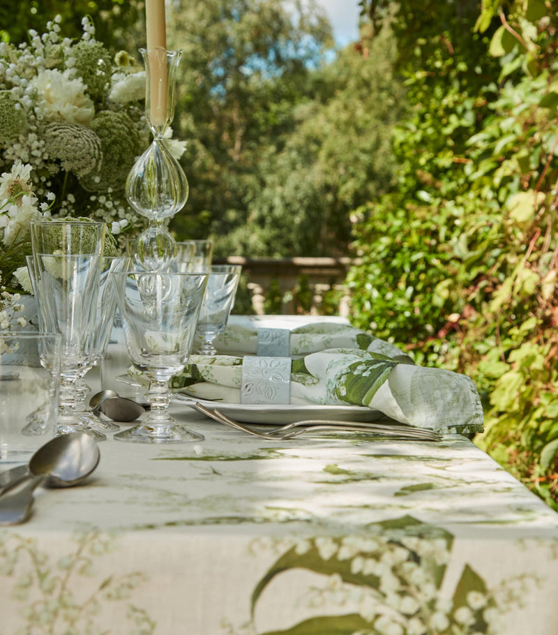 Summerill & Bishop linen Lily of the Valley tablecloth 165cm x 380cm (British brand)