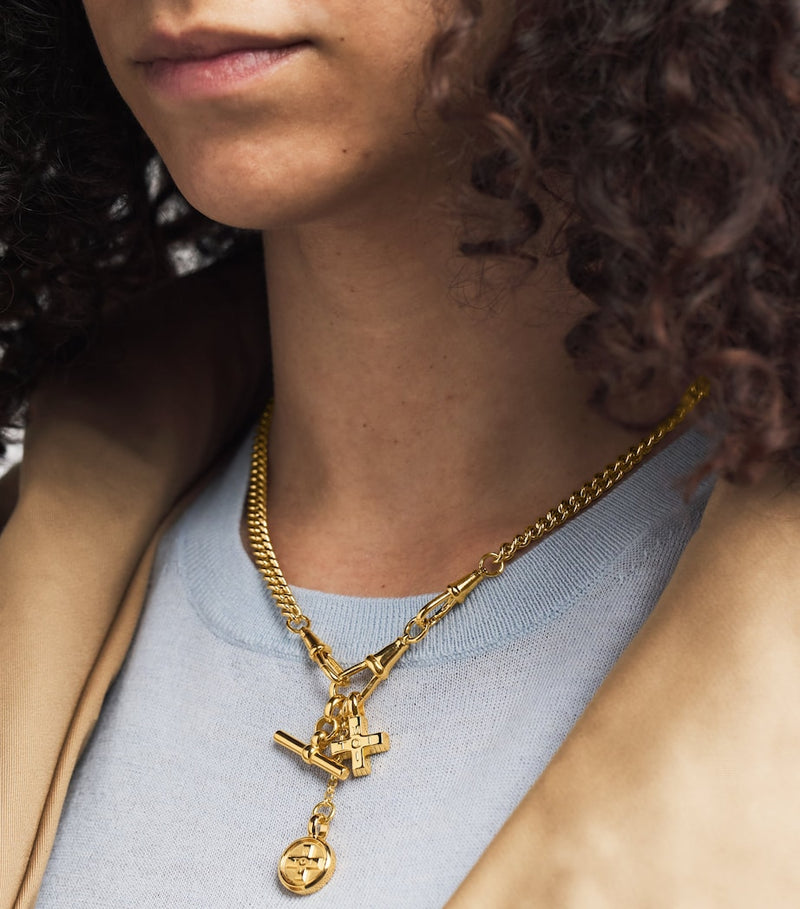 Tilly Sveaas Moi + Toi cluster necklace gold-plated brass - British product