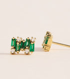 Suzanne Kalan yellow gold emerald and diamond earrings (British brand)
