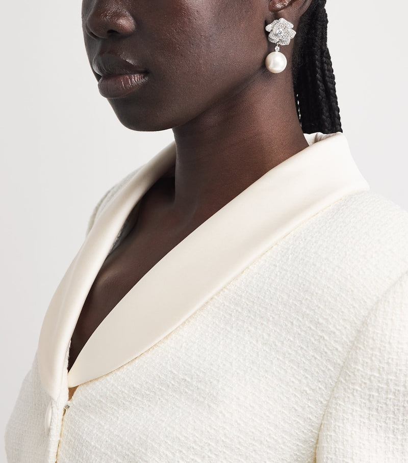 Self-Portrait mini flower embellished earrings, imported from the UK