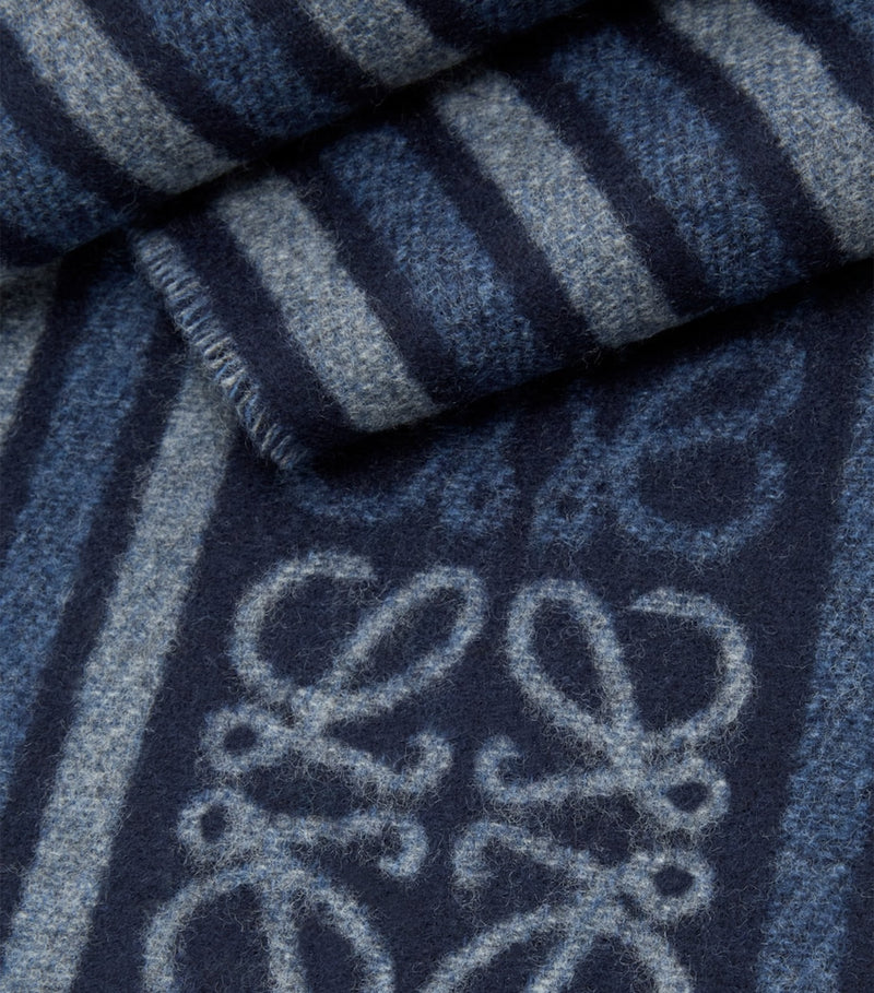 LOEWE wool-cashmere Anagram scarf 30x160cm, imported from the UK