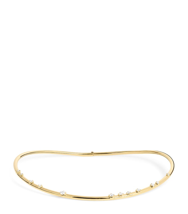 Jade Trau yellow gold diamond Constellation Plié choker (British brand)
