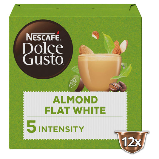 Nescafe Dolce Gusto Plant-Based Flat White Almond Pods x12 Per Box
