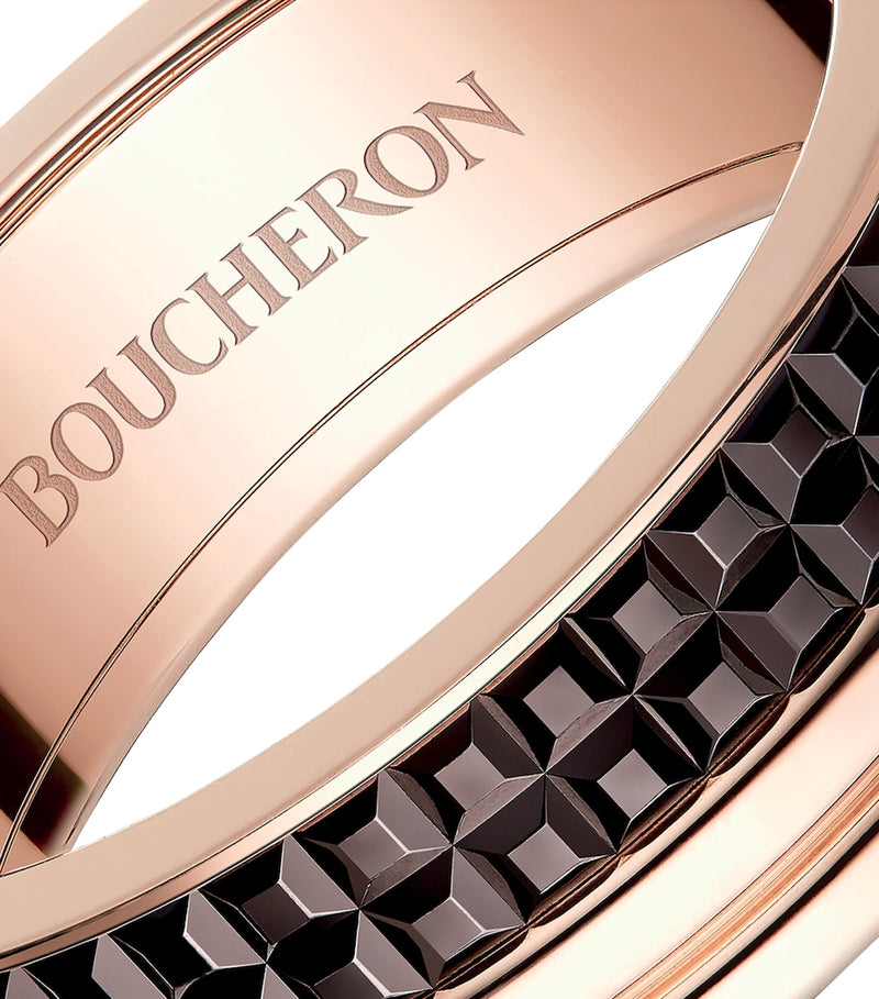 Boucheron Quatre rose gold wedding ring with brown PVD (British brand)