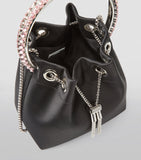 Jimmy Choo Bon Bon satin top-handle bag with crystal handle, imported from the UK