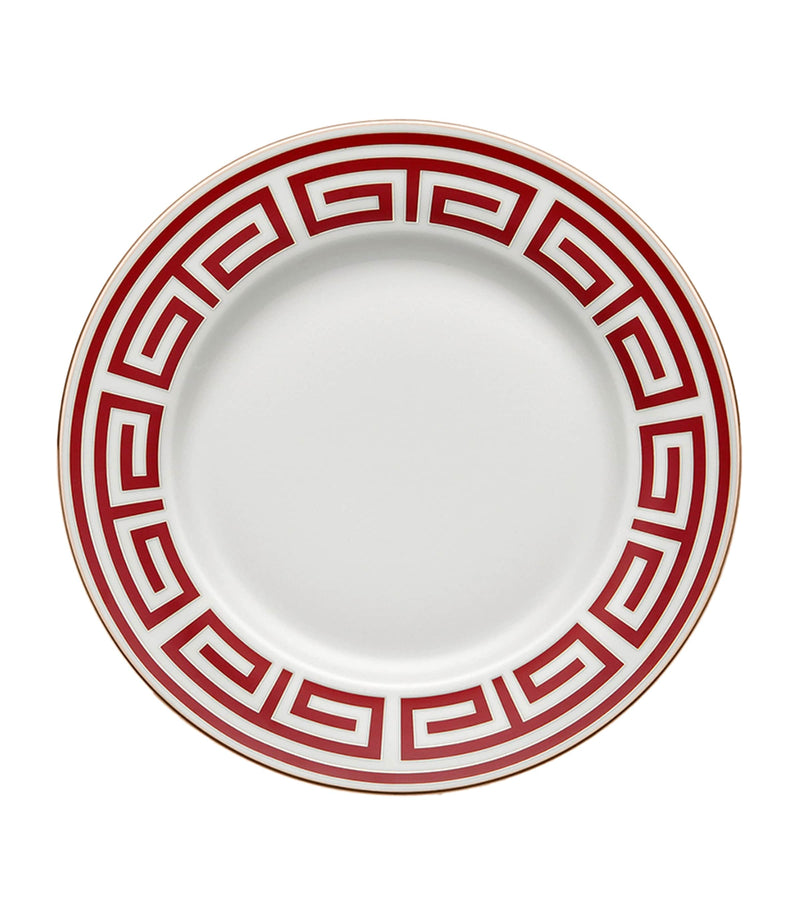 Ginori 1735 porcelain soup plate Labirinto Scarlatto 24.5cm, UK version