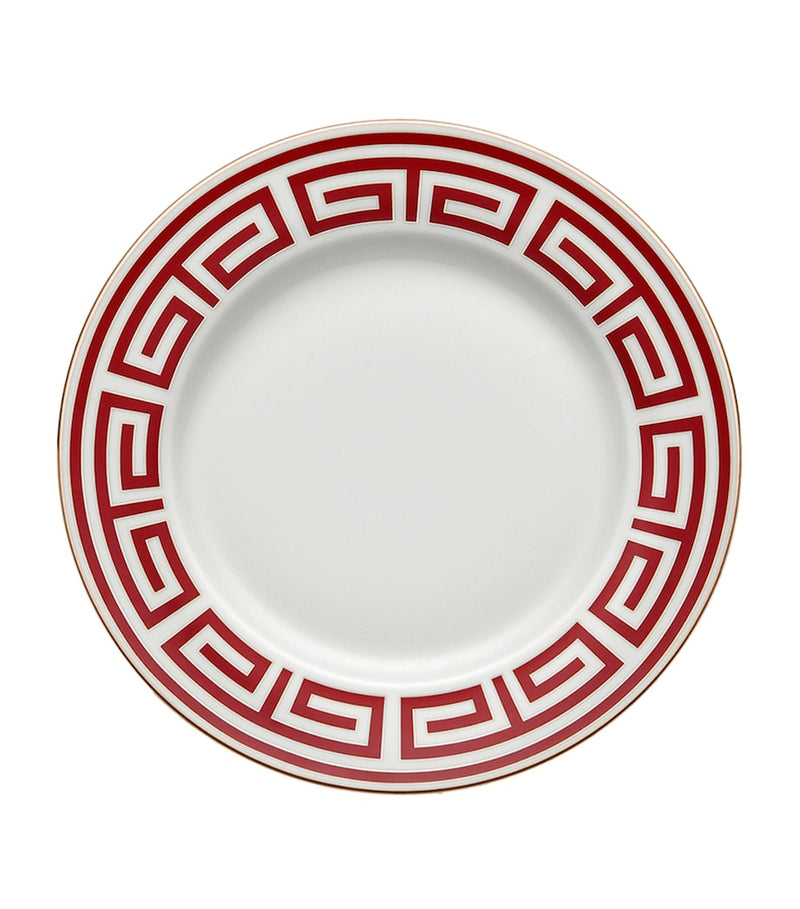 Ginori 1735 porcelain soup plate Labirinto Scarlatto 24.5cm, UK version