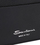 Santoni textured leather card holder with 6 slots, imported from the UK