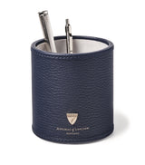 Harrods Leather Round Pen Pot with Faux-Suede Lining, 10cm x 9cm- Buy online at McGrocer