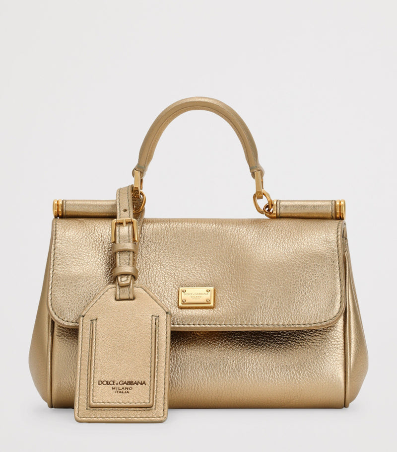 Dolce&Gabbana My Sicily cross-body bag in gold laminated calfskin, UK version