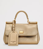 Dolce&Gabbana My Sicily cross-body bag in gold laminated calfskin, UK version
