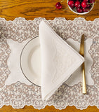 Dea linen lace-trim elite napkin 45cm x 45cm - British product