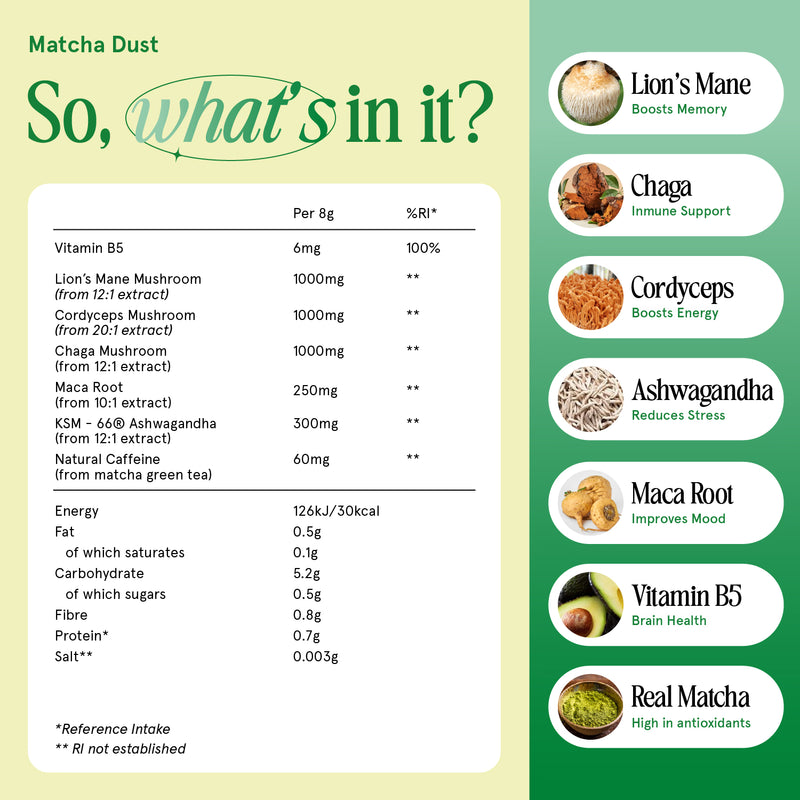Spacegoods Matcha Dust superfood blend 240g (British brand)