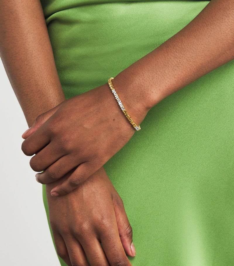 Suzanne Kalan yellow gold diamond tennis bracelet (British brand)