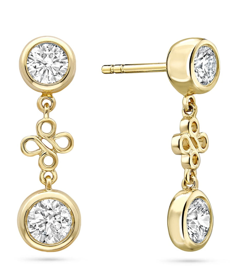 Boodles yellow gold and diamond beach earrings, UK version