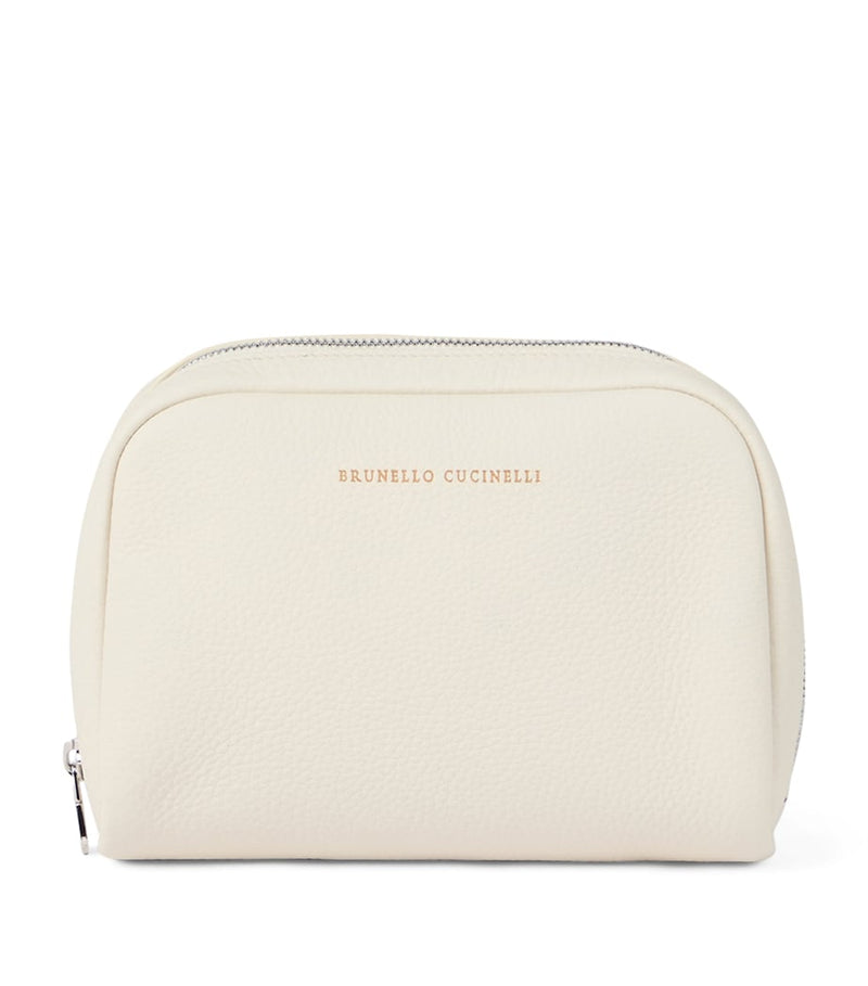 Brunello Cucinelli leather wash bag (British brand)