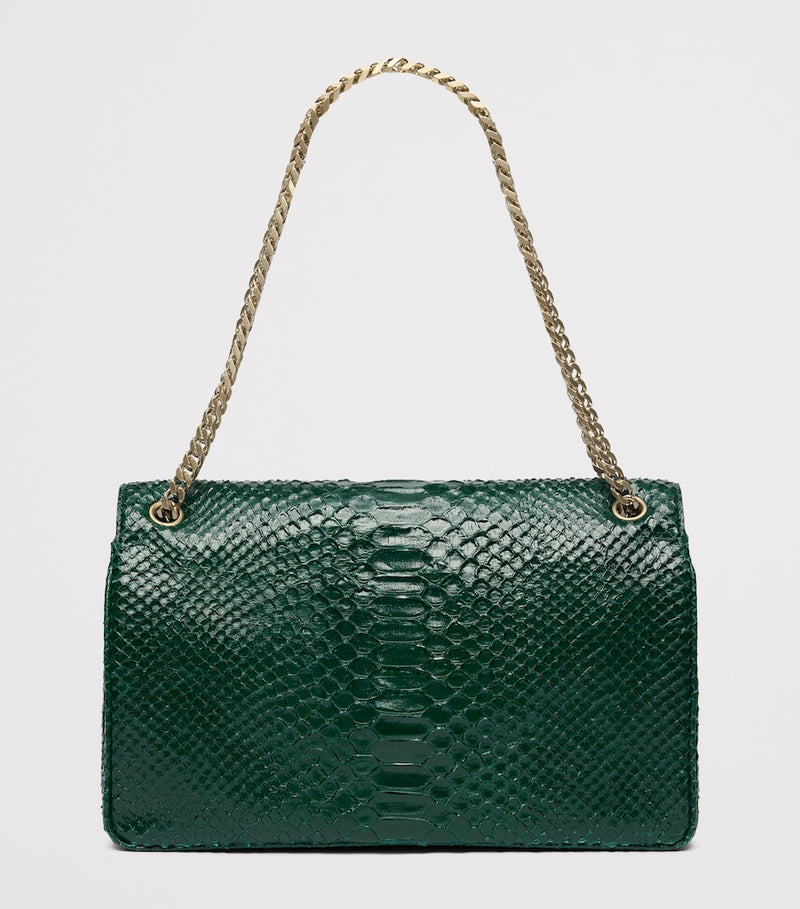 TOM FORD large shoulder bag dark green Italian leather - British product