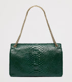 TOM FORD large shoulder bag dark green Italian leather - British product