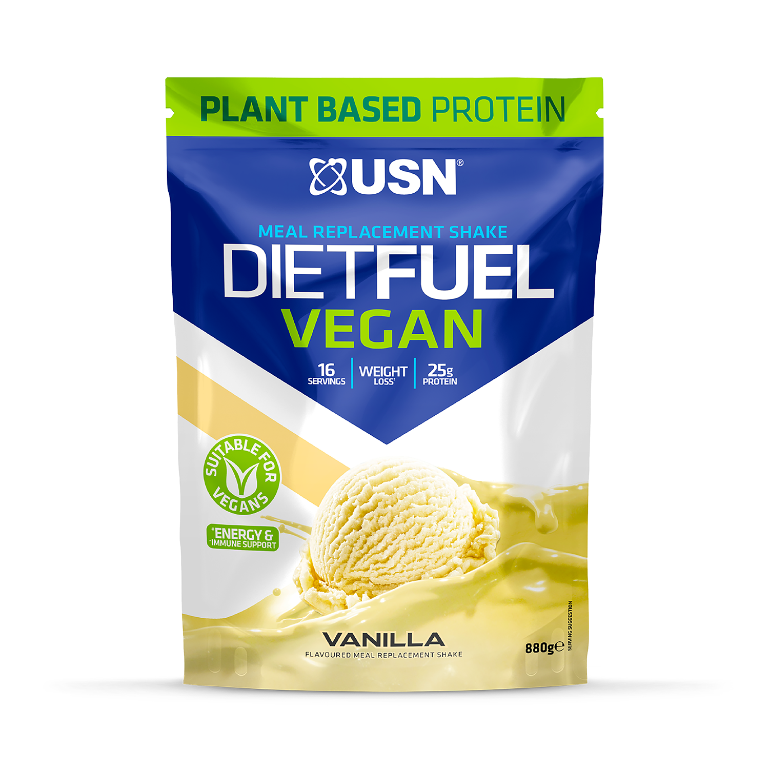 USN Diet Fuel Vegan Meal Replacement Shake Vanilla 880g - 998586