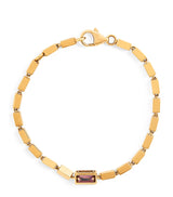 Harrods Suzanne Kalan Yellow Gold and Pastel Sapphire Thick Block Chain Bracelet- Buy online at McGrocer