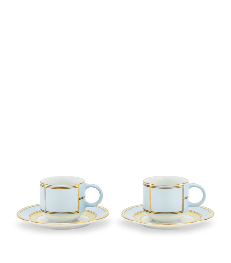 Ginori 1735 Celeste coffee cups set of 2 - British product