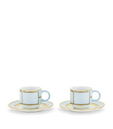 Harrods Ginori 1735 Colonna Diva Celeste Coffee Cups and Saucers Set- Buy online at McGrocer