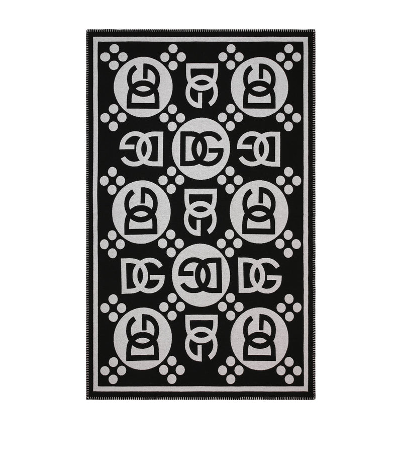 Dolce&Gabbana Casa wool logo jacquard throw 140cm x 180cm - British product