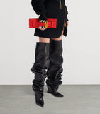 Balmain satin Anthem clutch bag zebra print, imported from the UK