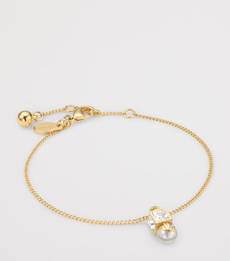 Jimmy Choo faux pearl cube logo bracelet (British brand)