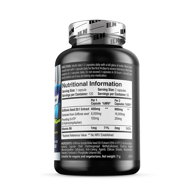 5HTP Capsules high strength 200mg 120 vegan capsules (British brand)
