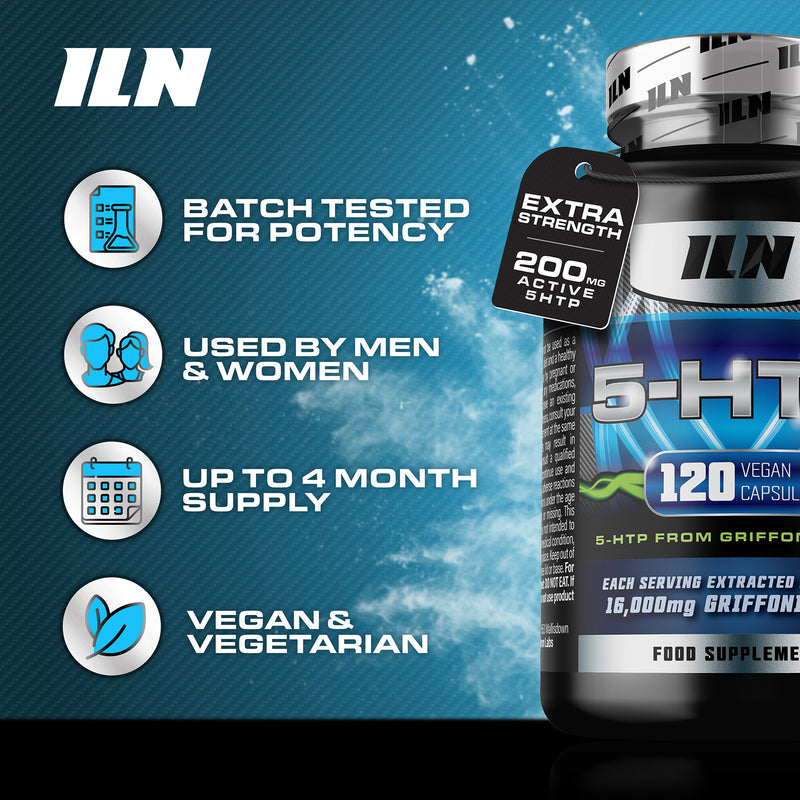5HTP Capsules high strength 200mg 120 vegan capsules (British brand)