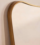 Soho Home Cooper antiqued brass floor mirror, imported from the UK
